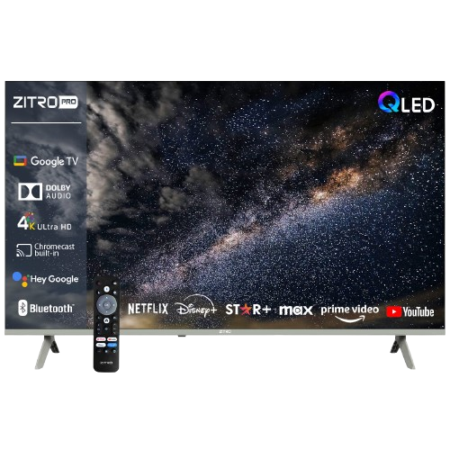 Smart TV Zitro 50 Pulgadas QLED 4K Google TV con Control de Voz