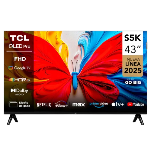 Smart TV TCL 43 Pulgadas QLED Full HD Google TV Diseño Metálico