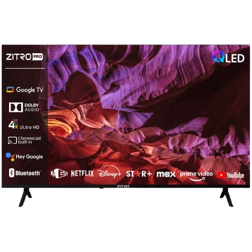 Smart TV Zitro 65 Pulgadas QLED 4K Google TV con Control de Voz